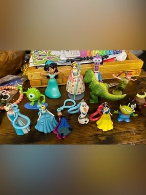 Assorted Disney Figurines, Princesses, Toy Story, Peter Pan, Pixar